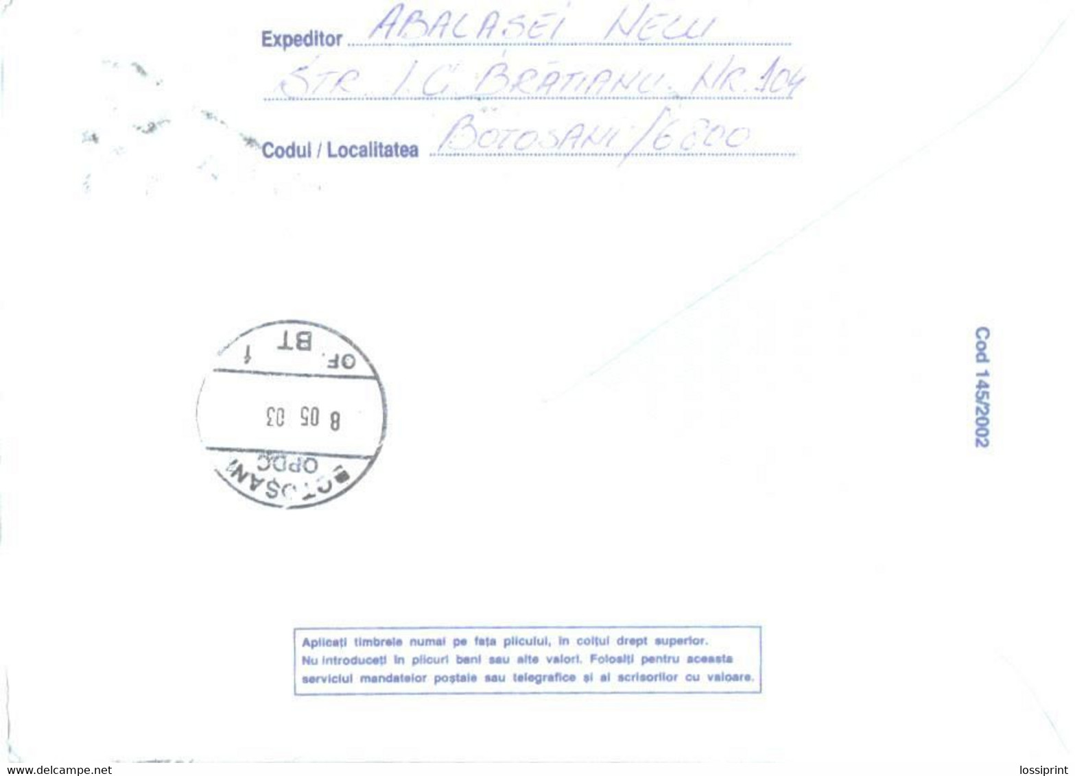 Romania:Baneasa Airfield 90, 2002 - Lettres & Documents