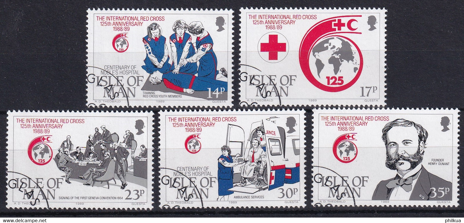 MiNr. 412 - 416 Großbritannien - Isle Of Man1989, 16. Okt. 125 Jahre Internationales Rotes Kreuz - Isle Of Man