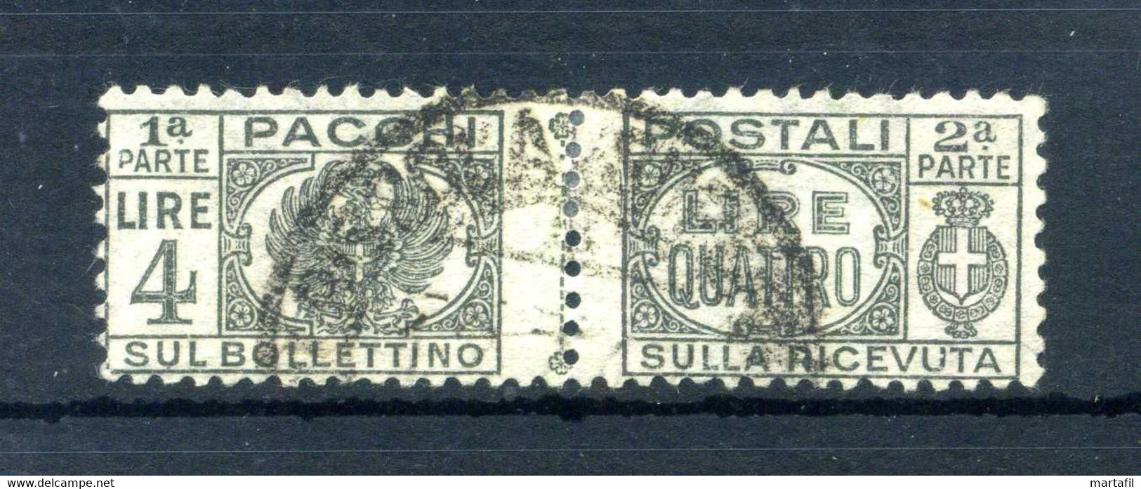 1946 LUOGOTENENZA PACCHI POSTALI N.63 4 Lire USATO - Paketmarken