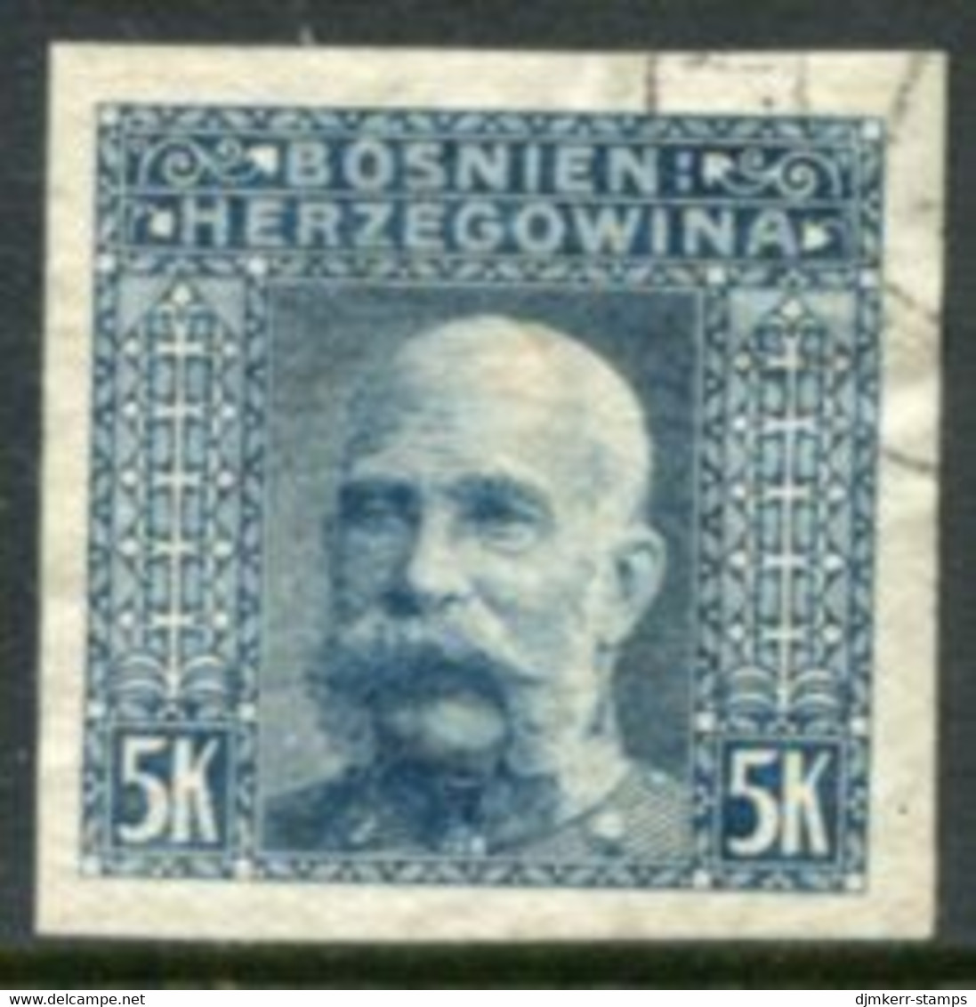 BOSNIA & HERZEGOVINA 1906 5 Kr. Imperforate Used  Michel 44U, SG 201C - Bosnia And Herzegovina