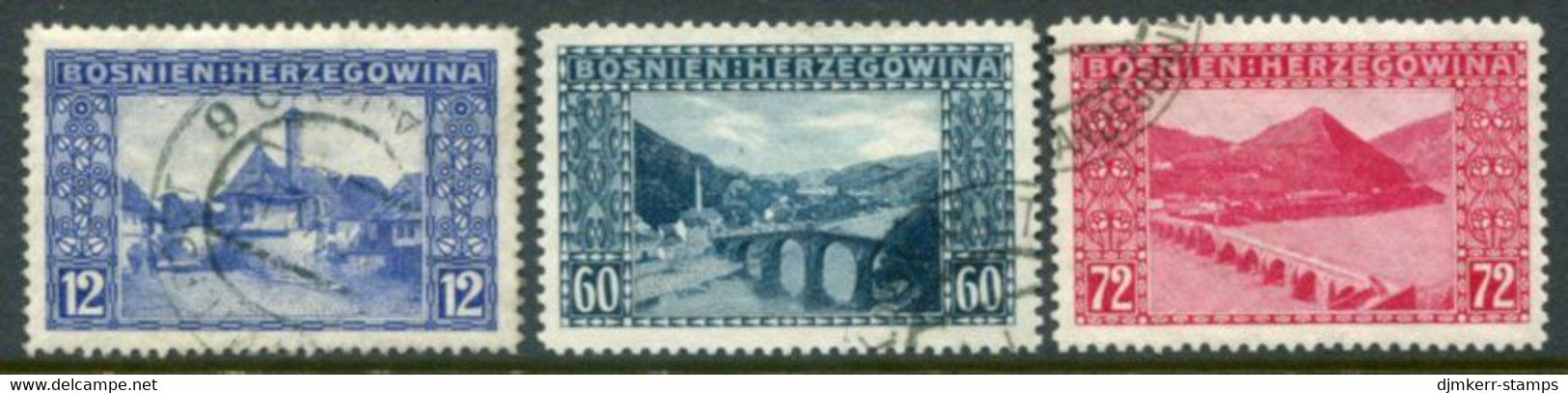 BOSNIA & HERZEGOVINA 1912 Views New Values Used. Michel 61-63 - Bosnia And Herzegovina
