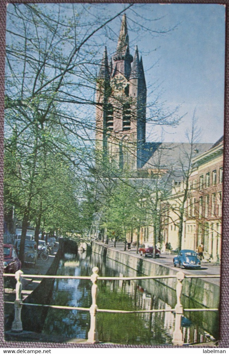 NETHERLANDS HOLLAND DELFT OLD CHURCH CANAL ARCHITECTURE POSTCARD ANSICHTSKARTE PICTURE CARTOLINA CARTE POSTALE CP PC AK - Franeker