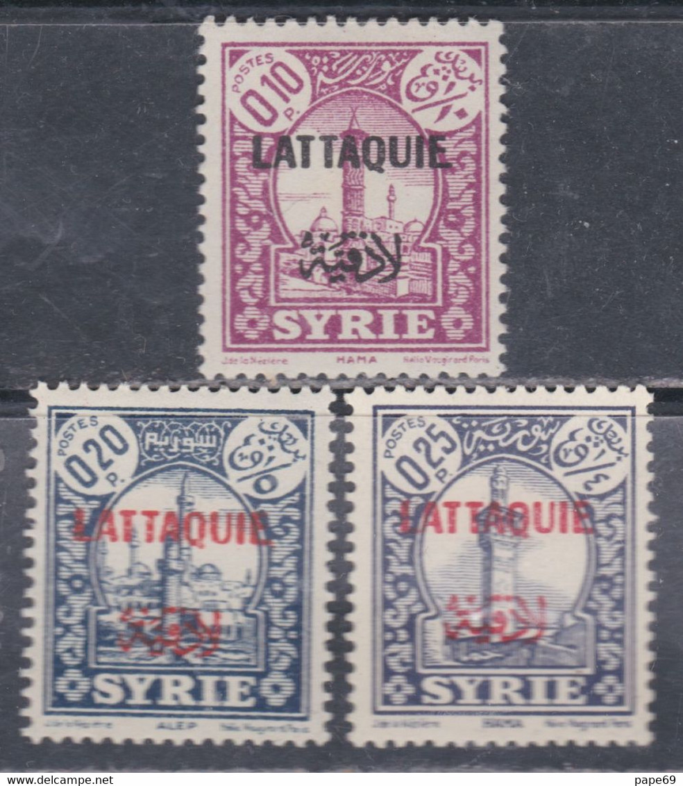 Lattaquié N° 1 / 3 X Timbres De Syrie Surchargés, Partie De Série :: Les 3 Valeurs Trace De Charnière Sinon TB - Unused Stamps