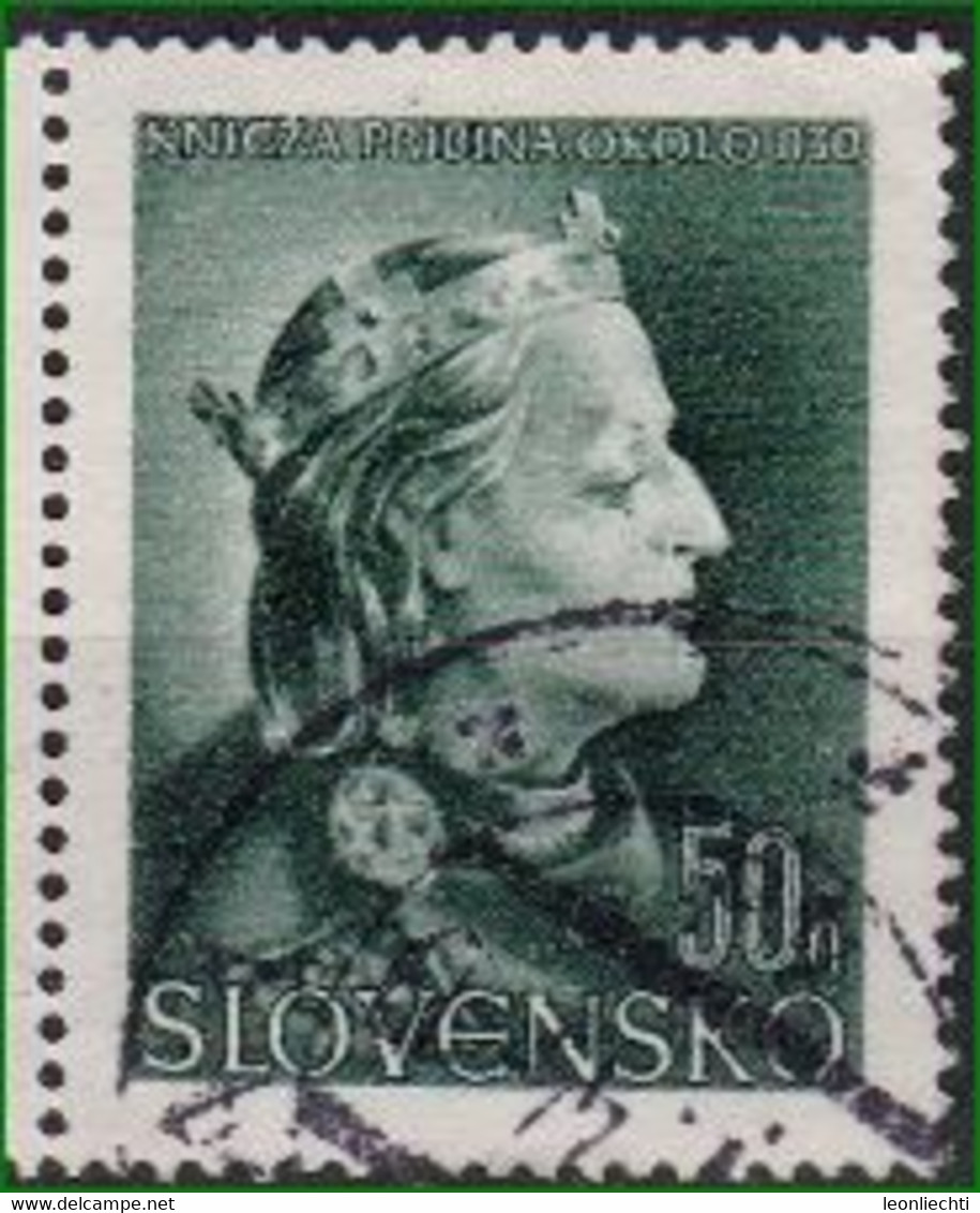 1944 Slowakische Republik, Mi: 134° / Y&T: 100° KNIEZA PRIBINA OKOLO 830, Prinz Pribina - Used Stamps