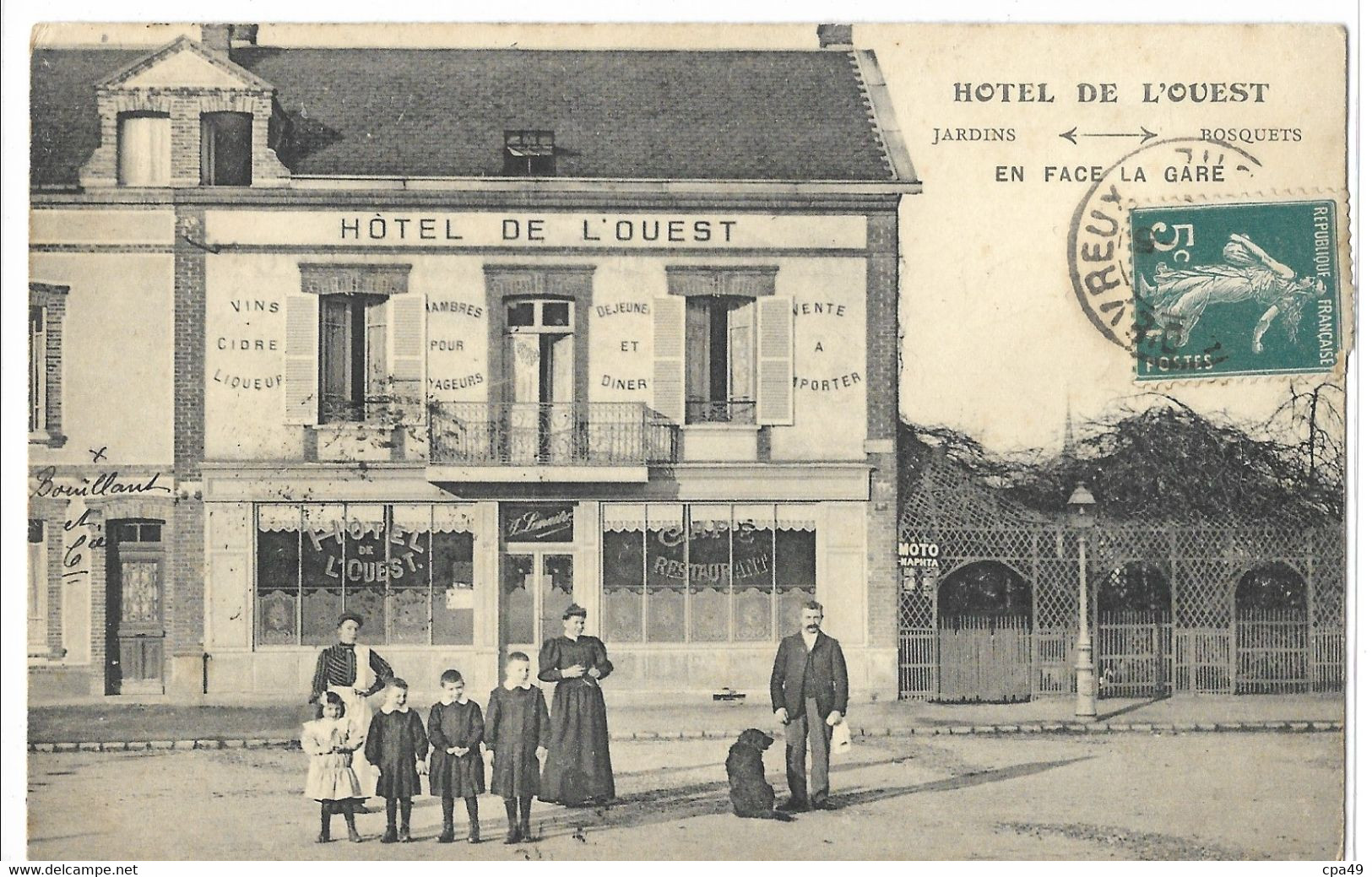 27  HOTEL  DE  L' OUEST  EN  FACE  LA  GARE - Autres & Non Classés