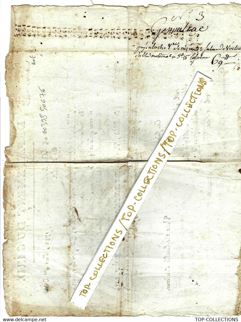 REVOLUTION 1793  De Lunel Gard LETTRE DE VOITURE ROULAGE TRANSPORT SUBISTANCES DEPARTEMENT DU GARD  TRANSPORT  BLE BLANC - ... - 1799