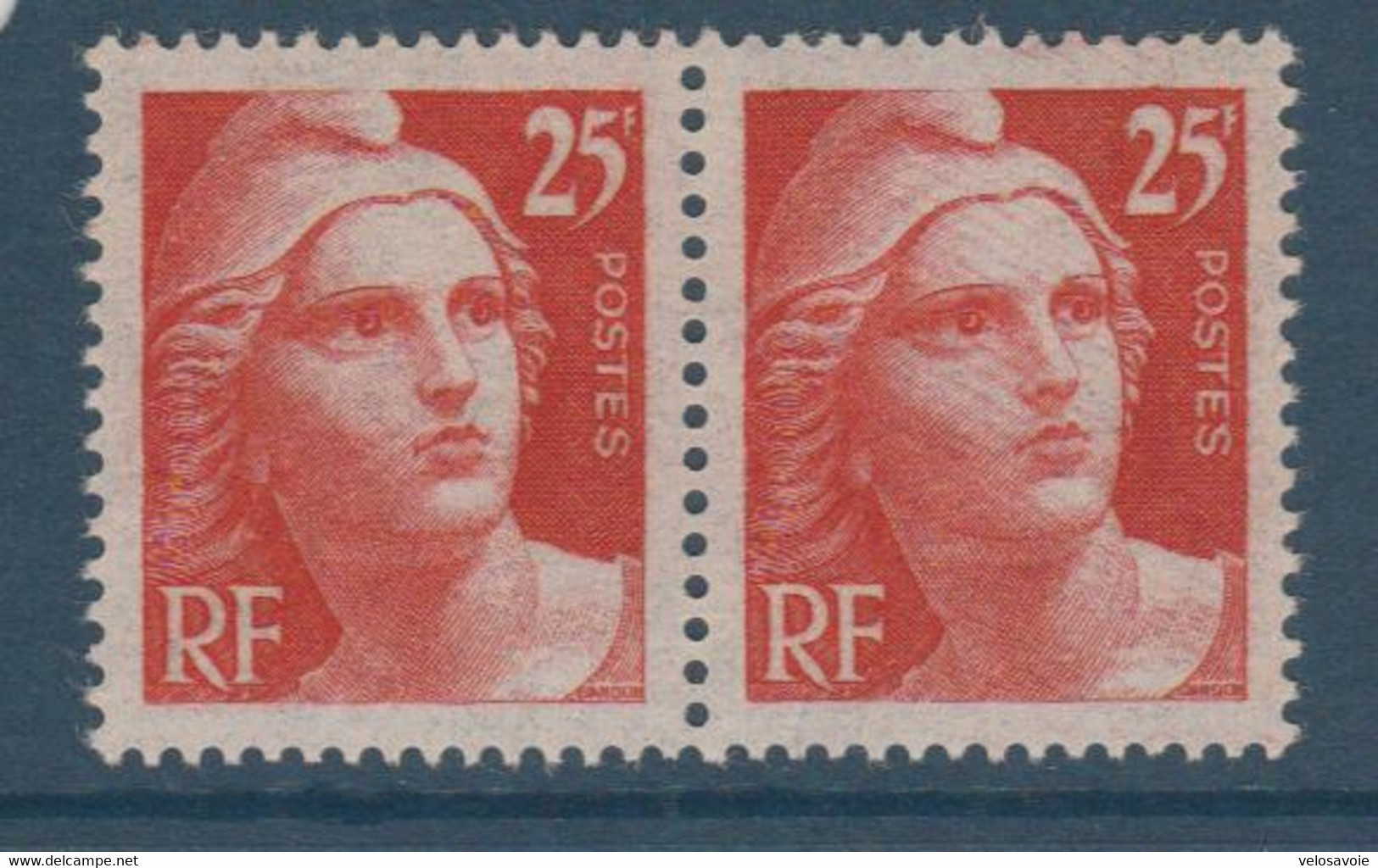 N° 729 GANDON 25 F VARIETE VISAGE STRIE TENANT A NORMAL ** - Unused Stamps