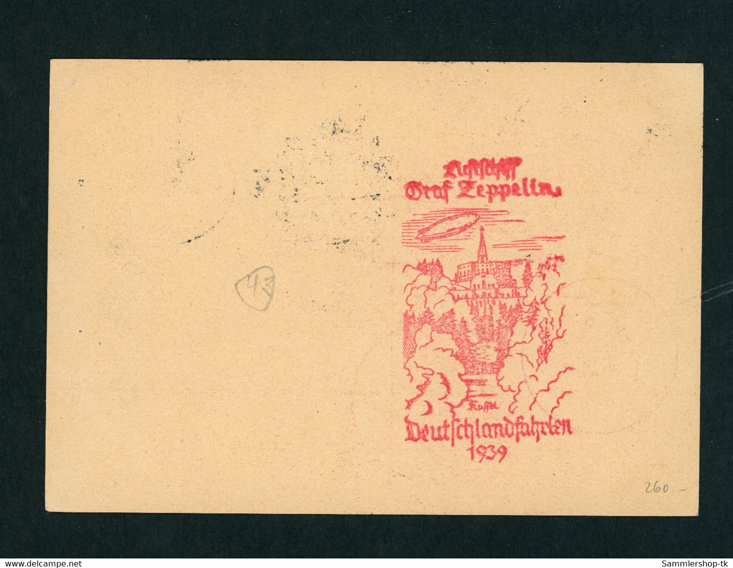 Zeppelin Vertragsstaatenpost Danzig Via Frankfurt Kassel Fahrt 1939 - Entiers Postaux