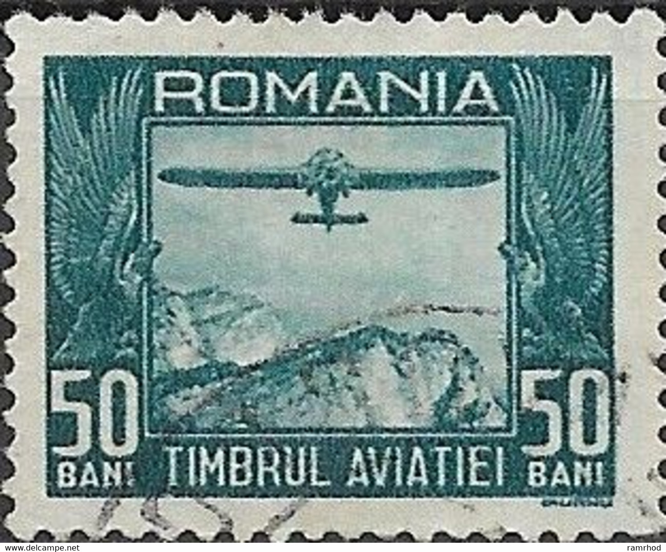 ROMANIA 1931 Aviation Fund - 50b. - Green FU - Service