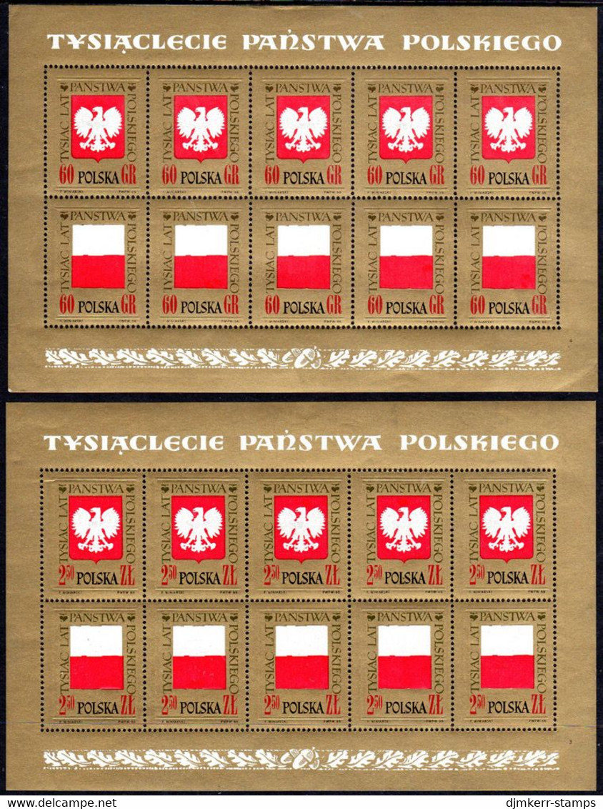POLAND 1966 Millenary Of Poland Sheetlets MNH / **.  Michel 1689-92 Kb - Neufs