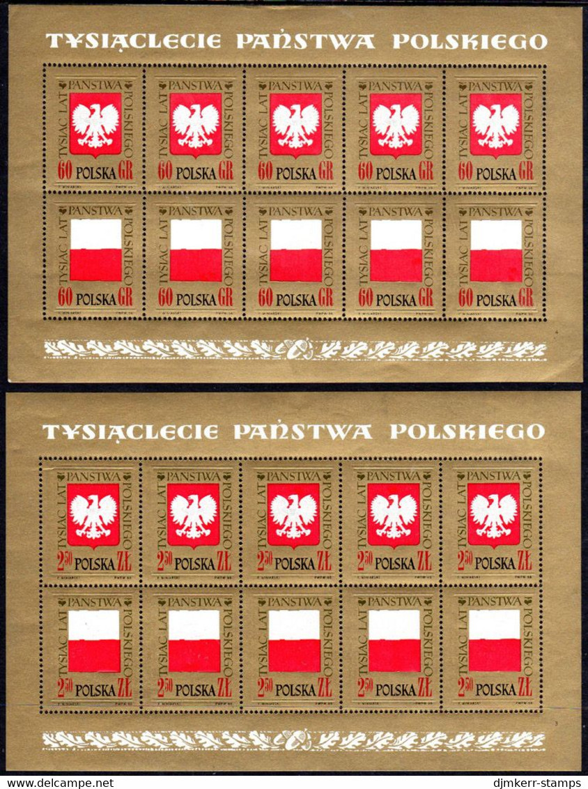 POLAND 1966 Millenary Of Poland Sheetlets MNH / **.  Michel 1689-92 Kb - Blocs & Feuillets