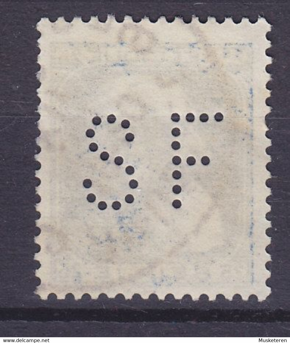 Belgium Perfin Perforé Lochung 'SF' Mi. 73, 25c. Leopold II. Stamp BRUSSEL Cancel (2 Scans) - 1909-34