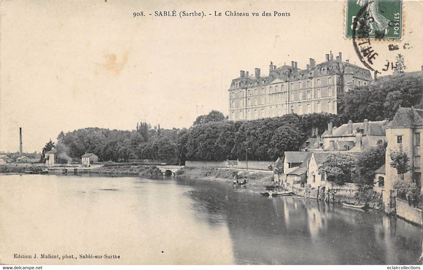 Sablé Sur Sarthe          72            Le Château. Vu Des Ponts        (voir Scan) - Sable Sur Sarthe