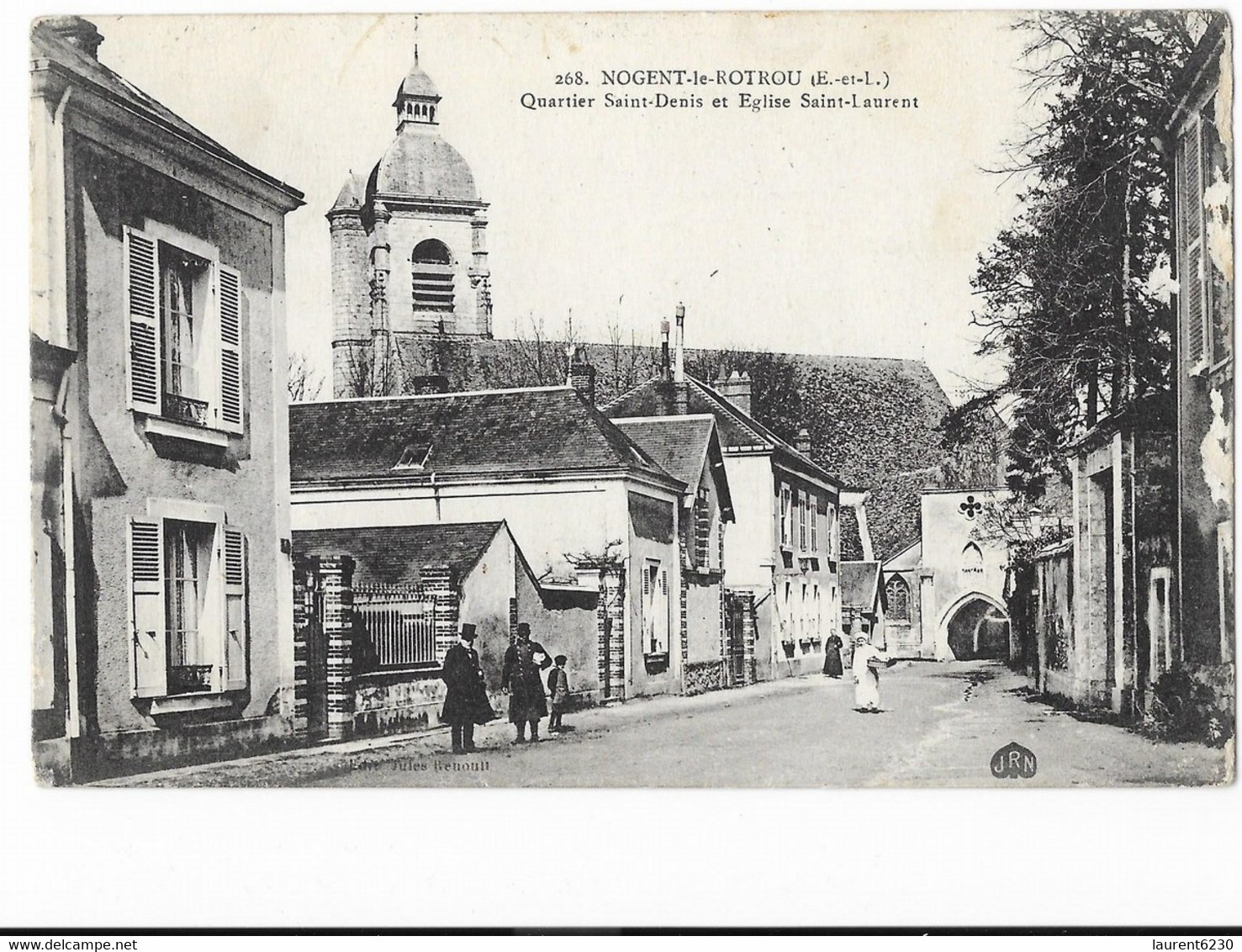 Nogent-le-Rotrou - Quartier Saint-Denis Et Eglise Saint-Laurent - édit. J.R.N. 268 + Verso - Nogent Le Rotrou