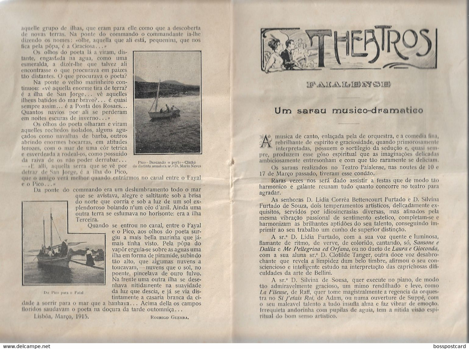 Horta - Faial - Pico -  Jornal Revista O Arauto Nº 9 de 1 de Junho de 1915 - Açores - Portugal (danificada)