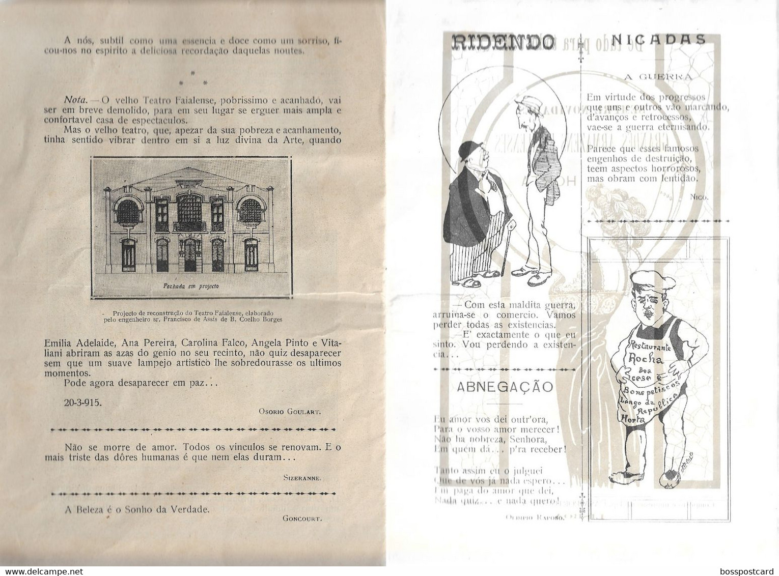 Horta - Faial - Pico -  Jornal Revista O Arauto Nº 9 de 1 de Junho de 1915 - Açores - Portugal (danificada)