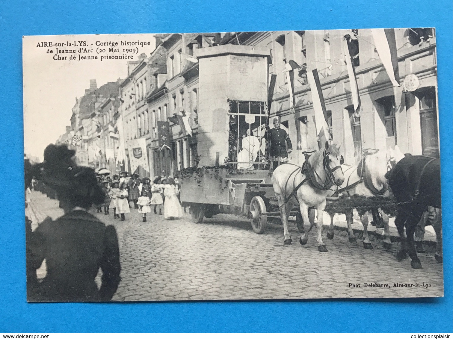 CPA AIRE SUR LA LYS CORTÈGE HISTORIQUE JEANNE D’ARC 1909 CHAR DE JEANNE - Aire Sur La Lys