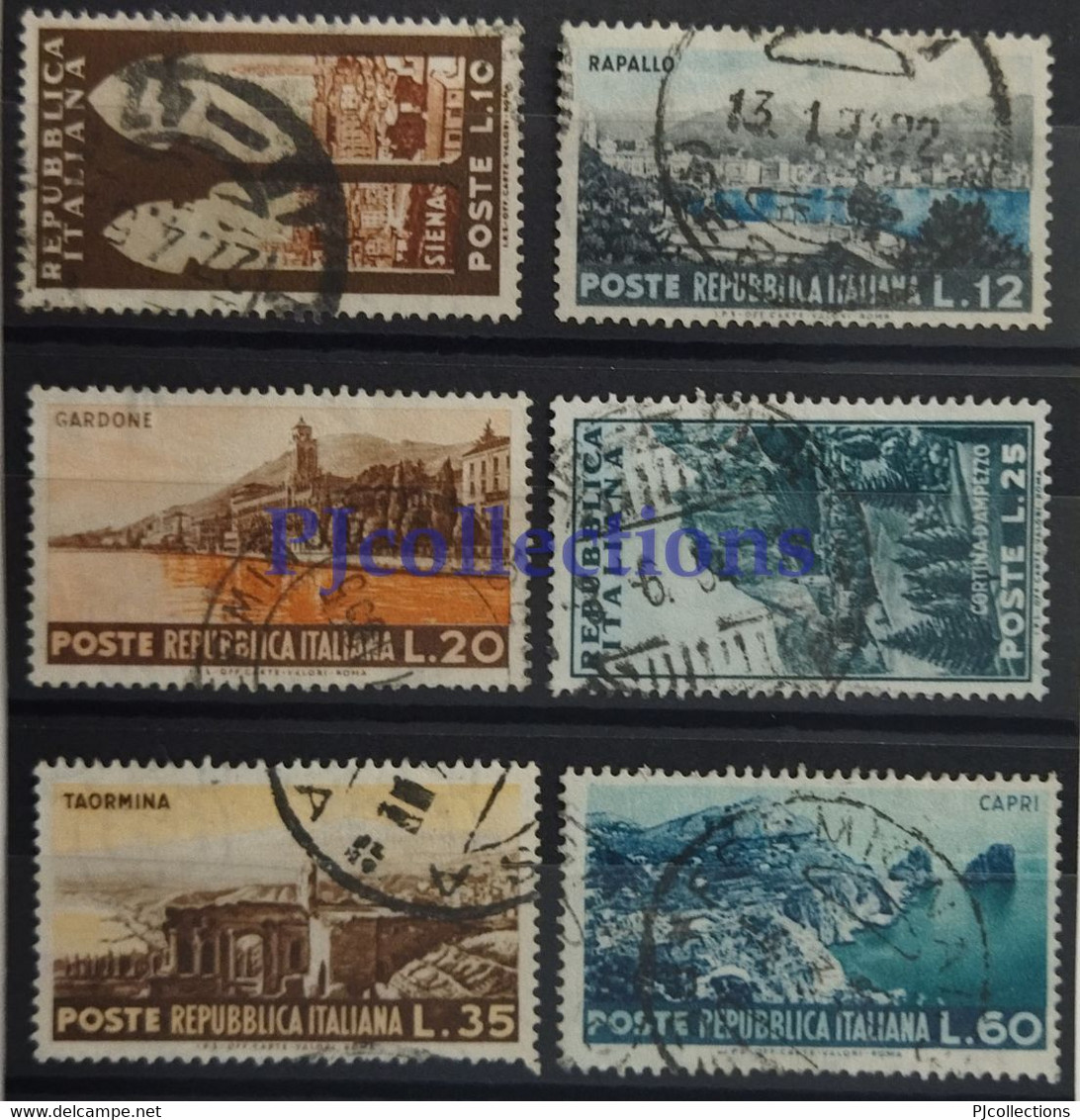 U35- ITALIA - ITALY 1953 TURISTICA - TOURISTIC SET 6 STAMPS USATI - USED - Lotti E Collezioni