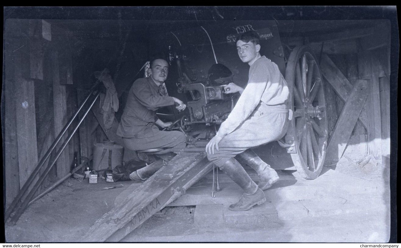 Négatif Photo Original 11 X 7 Cm - WW1 - Soldats / Mitrailleuse - Nord De La France / Belgique Yser - Voir Scan - War, Military