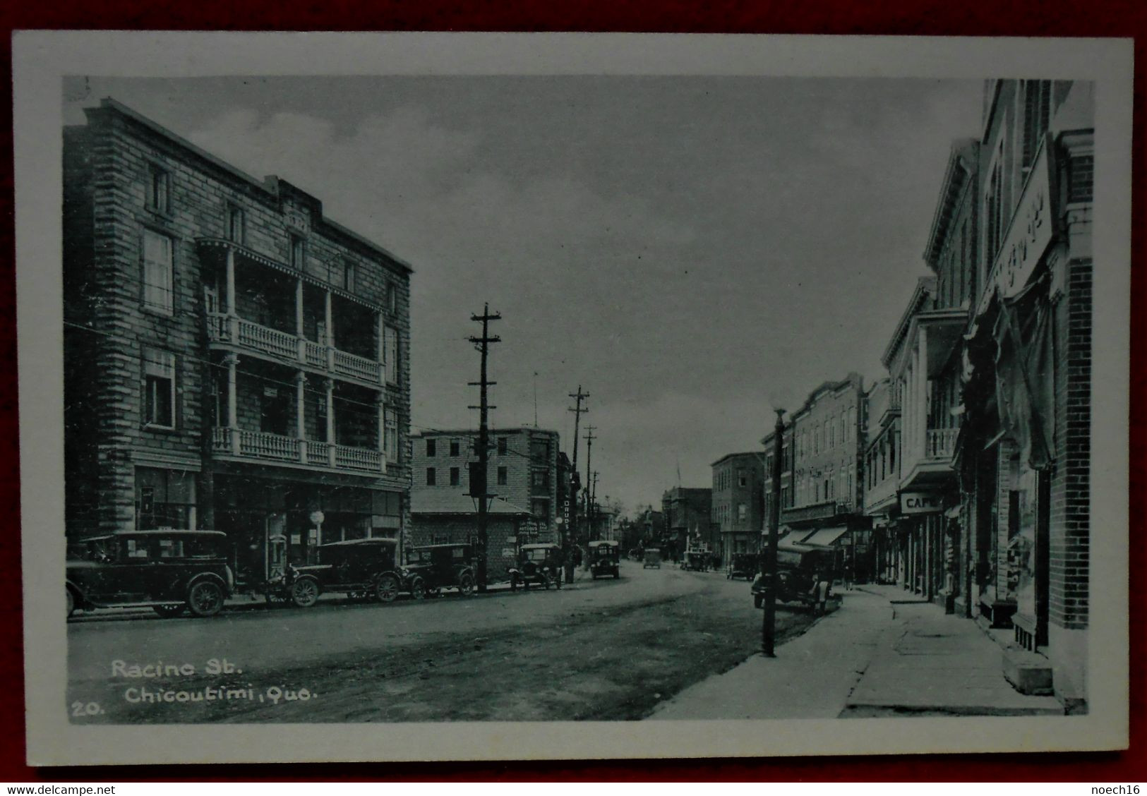 Old Postcard - Canada Chicoutimi - Racine Street - Chicoutimi