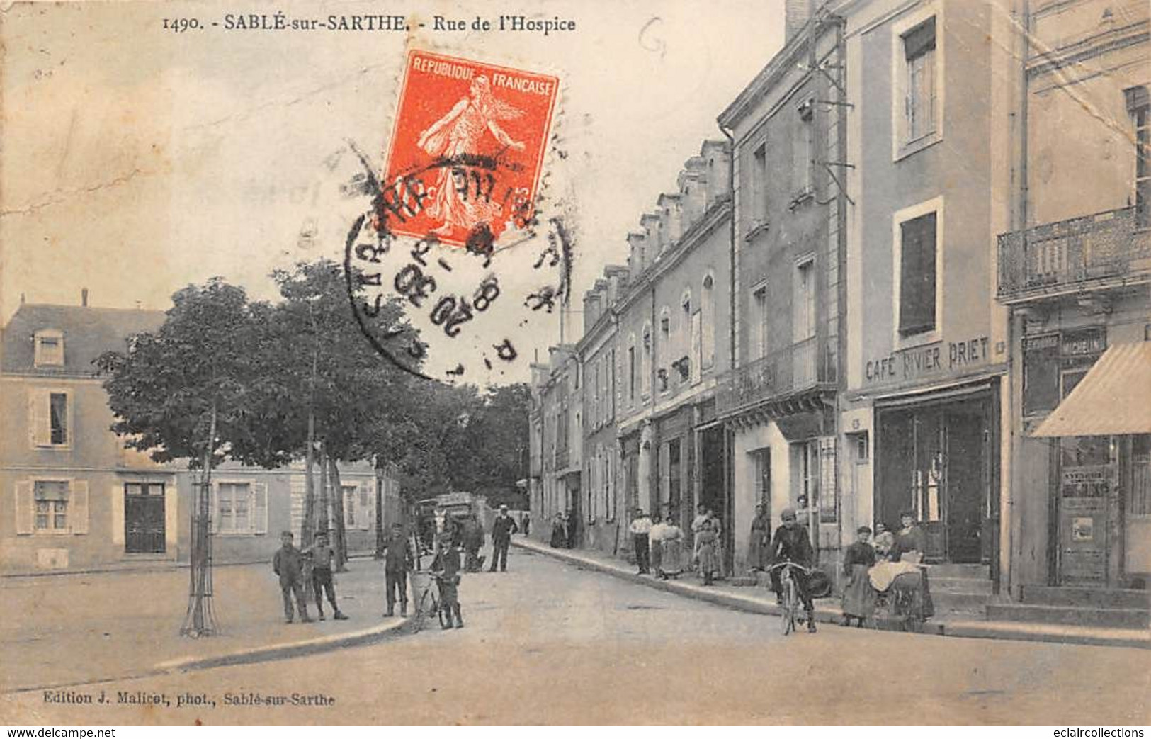 Sablé Sur Sarthe          72          Rue De L'Hospice. Café Rivier-Priet        (voir Scan) - Sable Sur Sarthe