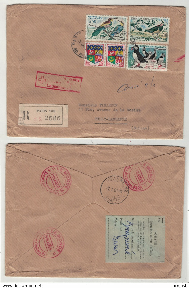 France // 1960-1969 // Lettre Recommandée Pour La Suisse 1961 - Covers & Documents