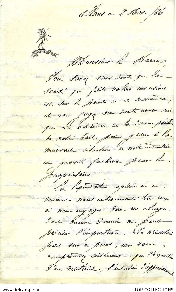 1886 LETTRE Sign. Charles Derosne Château D’Ollans Doubs  INDUSTRIEL SAVANT PHOTOGRAPHE ACADEMICIEN  V.HISTORIQUE - Documents Historiques