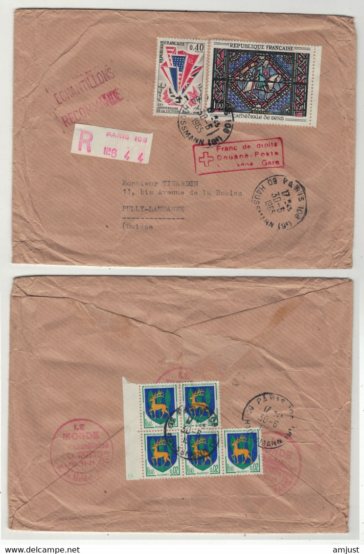 France // 1960-1969 // Lettre Recommandée Pour La Suisse 1965 - Covers & Documents