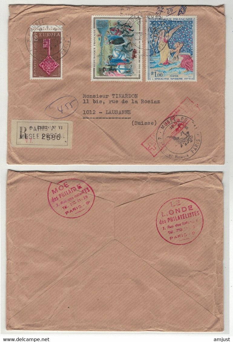 France // 1960-1969 // Lettre Recommandée Pour La Suisse 10.06.1968 - Briefe U. Dokumente