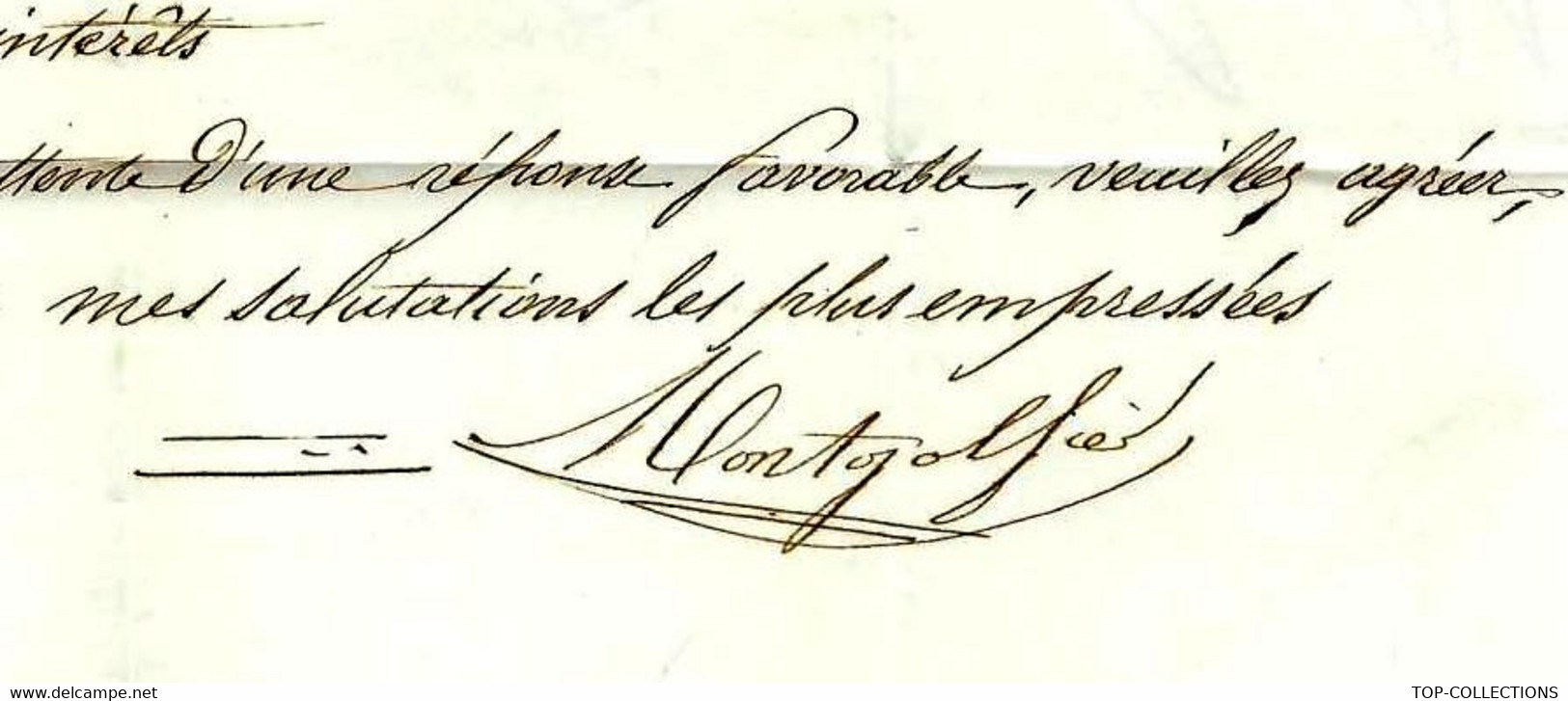 1854 EXCEPTIONNELLE ENTETE Et SIGNATURE " MONTGOLFIER" à Annonay Ardèche V.HISTORIQUE - Documents Historiques