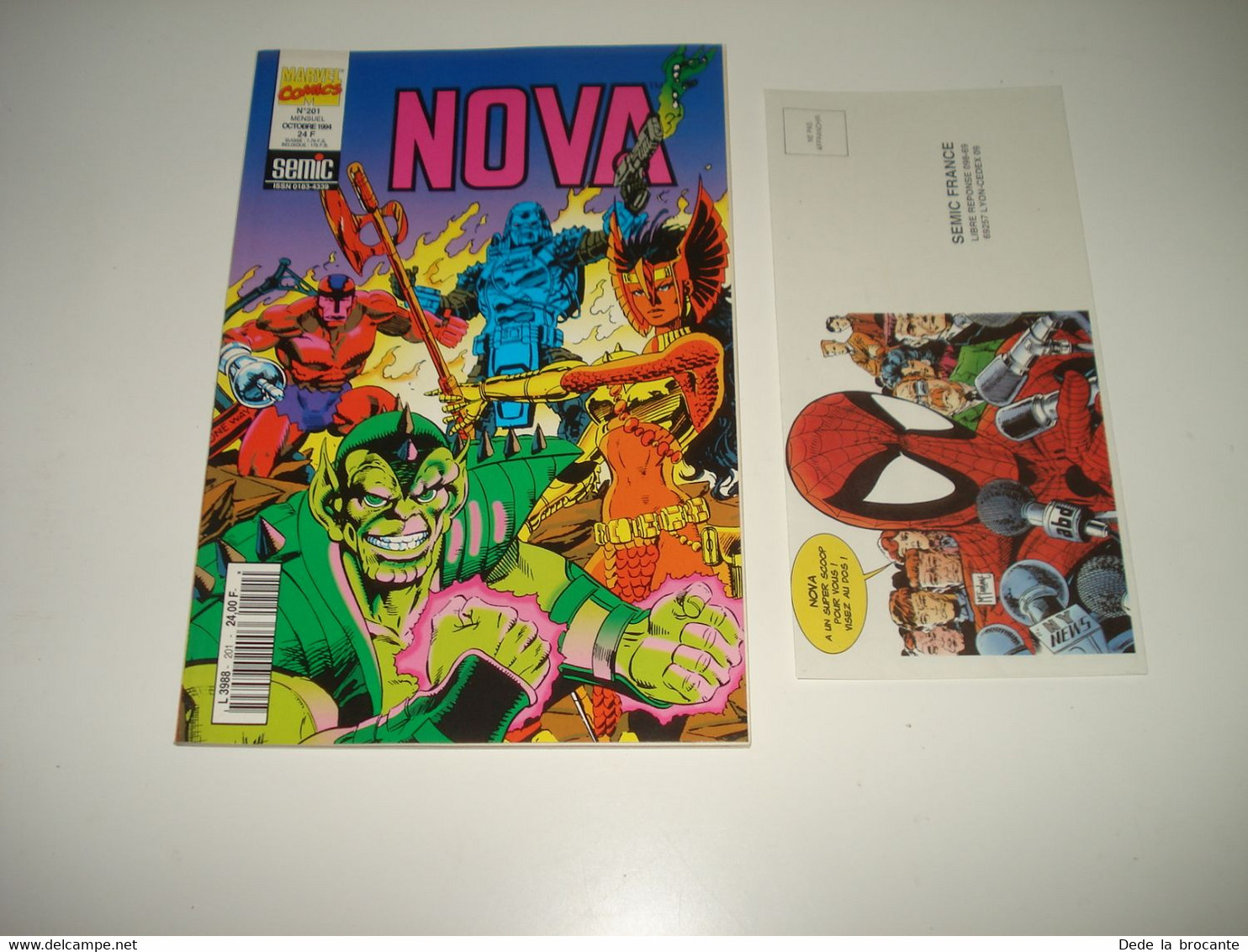 C22 / Marvel Comics  NOVA  N° 201  SEMIC  Mensuel  Octobre 1994  - Comme Neuf + Enveloppe Semic - Nova