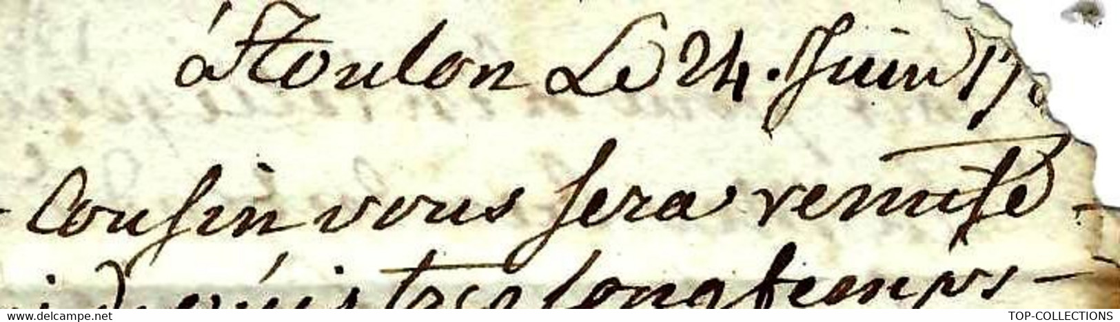 1781 NAVIGATION NEGOCE ACHAT D'UN NAVIRE  CAPITAINE Sign. De Toulon Aguillon Pour Son Cousin Lajard à Marseille - ... - 1799