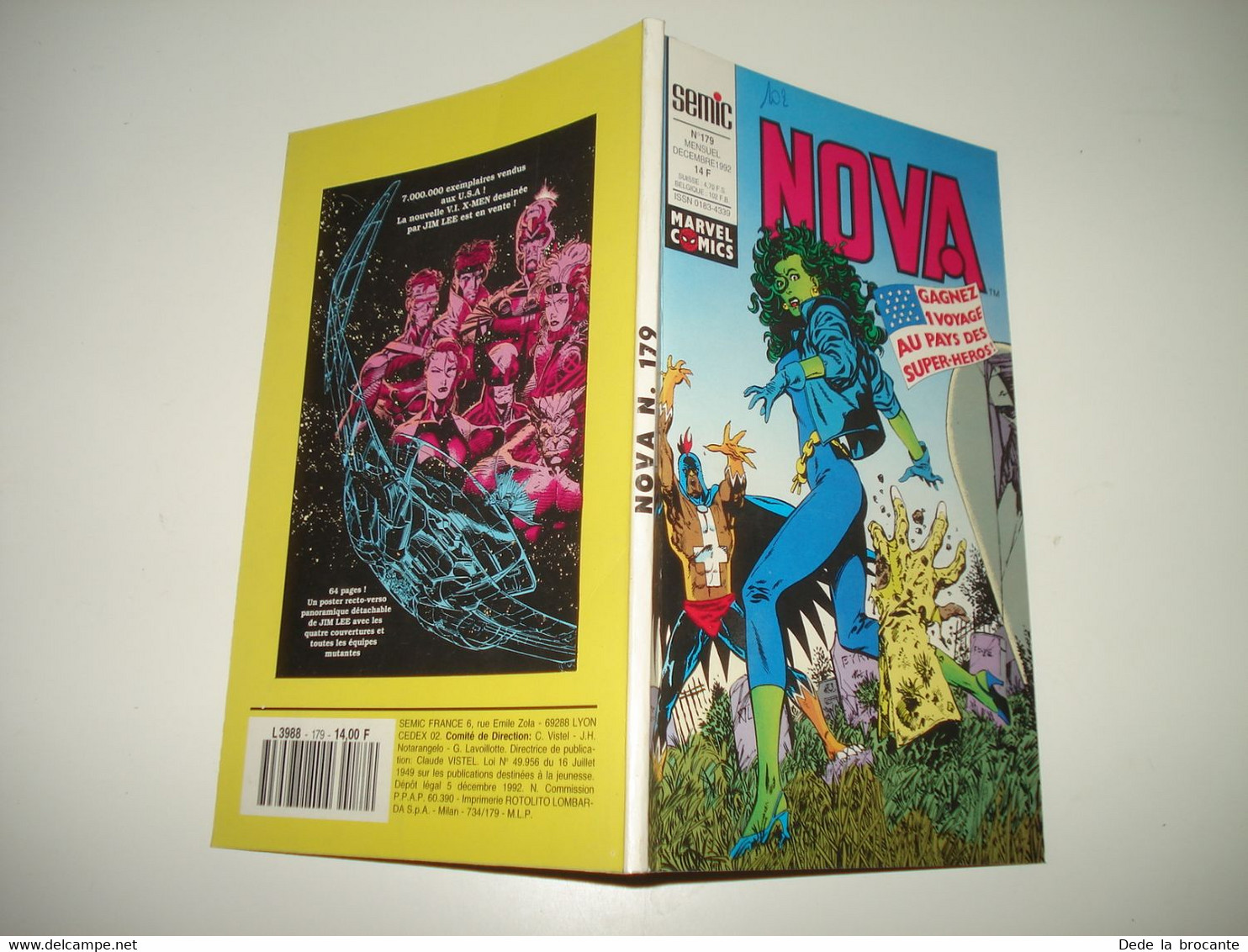 C22 / Marvel Comics  NOVA  N° 179  SEMIC Décembre 1992 -  Neuf + Bulletin  Concours - Nova