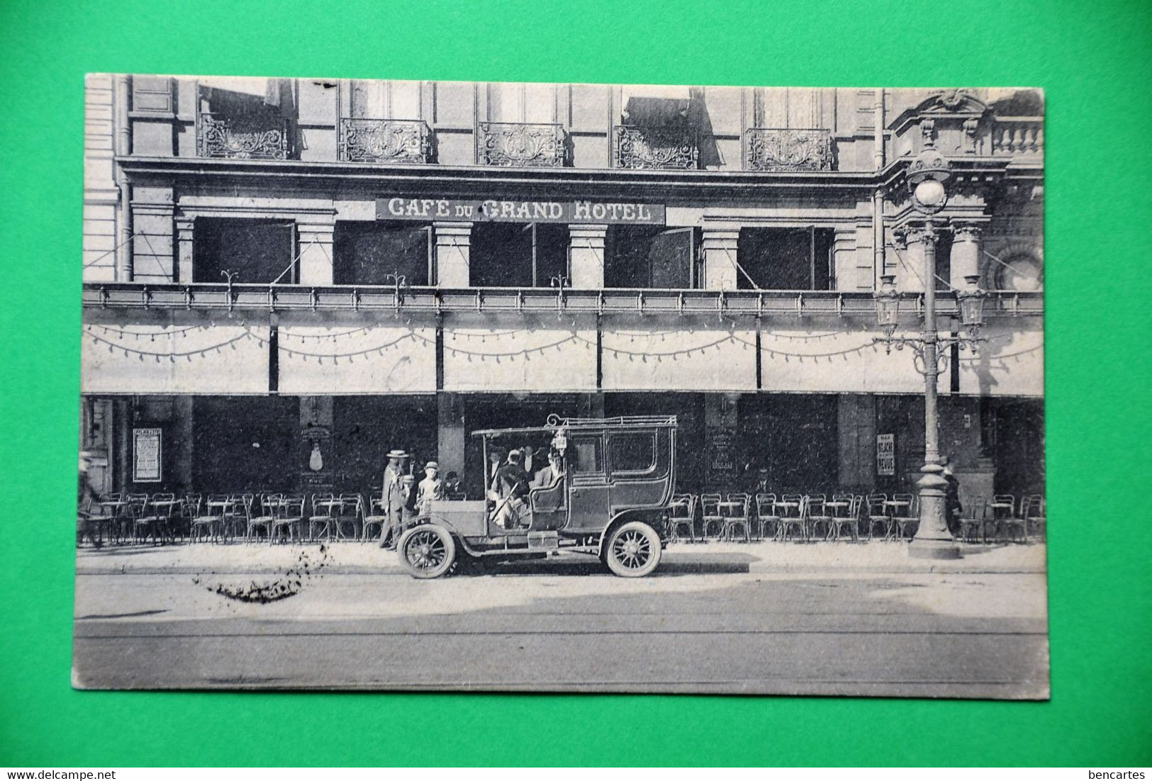 Bruxelles 1912: Café Du Grand Hotel Avec Oldtimer : Très Rare - Cafés, Hôtels, Restaurants