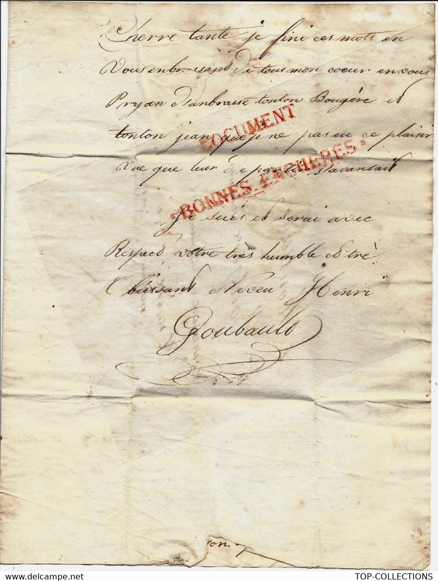 LE HAVRE 1830 Sign.  => Angers (Maine Et Loire) NAVIGATION Voyage En Bateau « Le Sciance » Navire Américain  VOIR TEXTE - Other & Unclassified