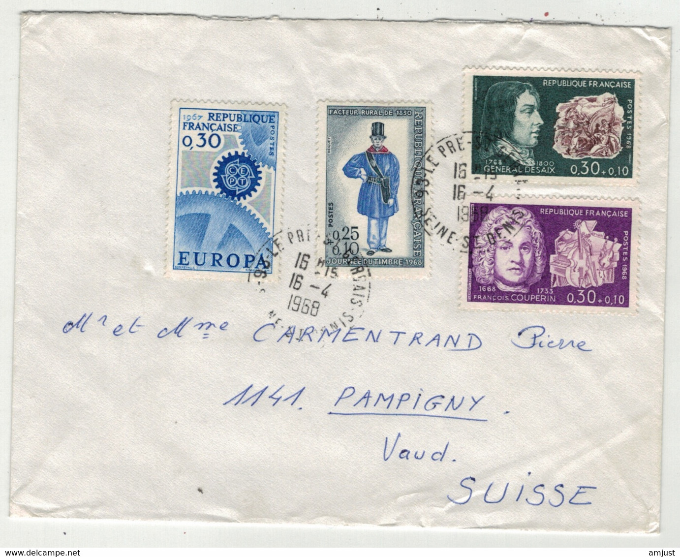France // 1960-1969 // Lettre Pour La Suisse 16.04.1968 - Covers & Documents