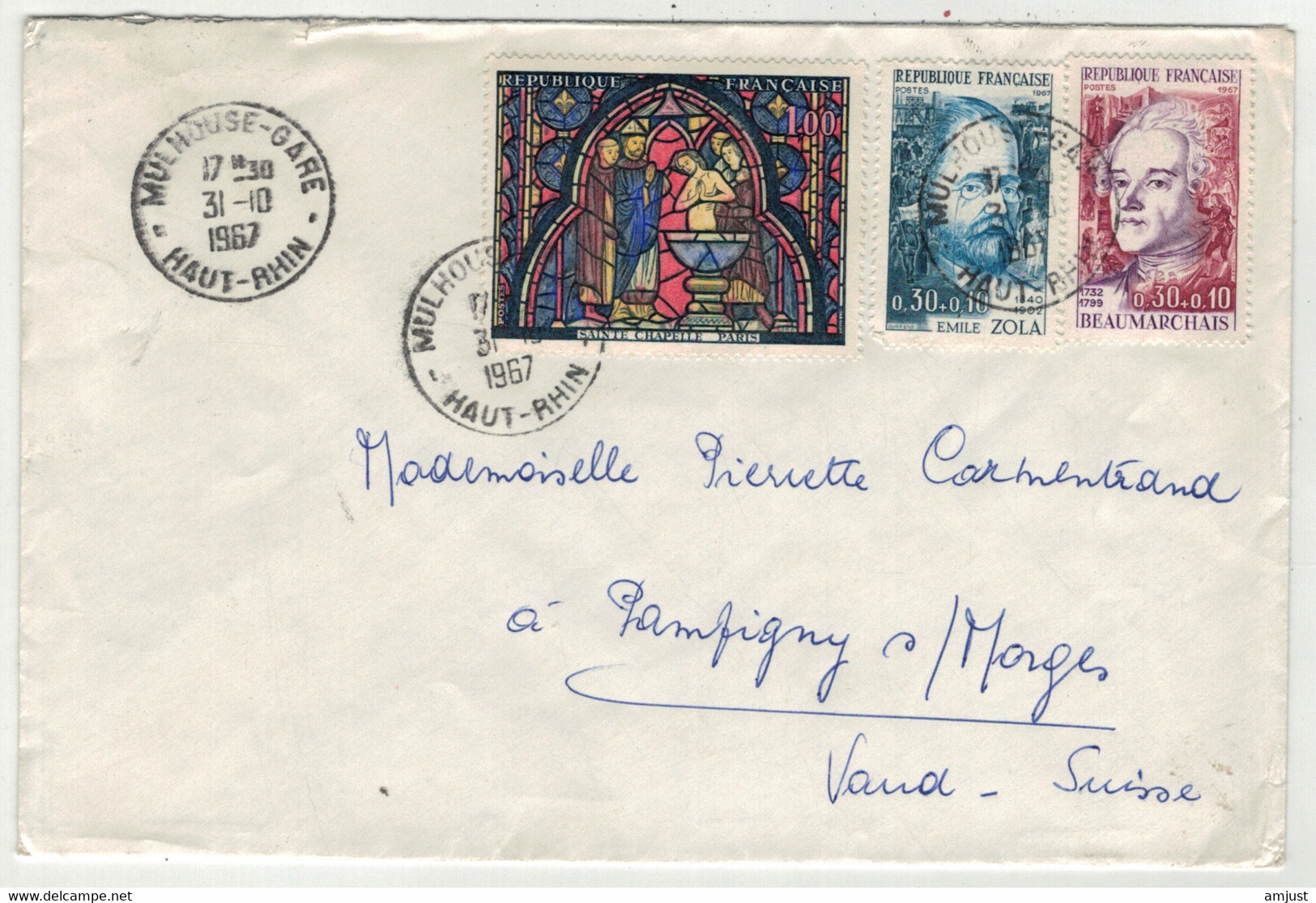 France // 1960-1969 // Lettre Pour La Suisse 31.10.1967 - Storia Postale