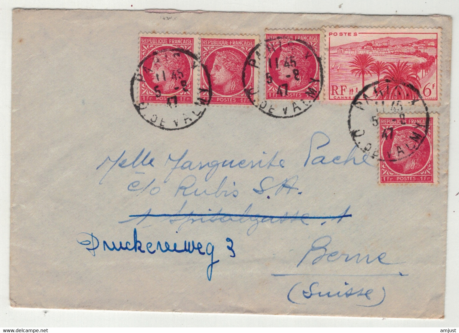 France // 1960-1969 // Lettre Pour La Suisse 5.02.1947 - Covers & Documents