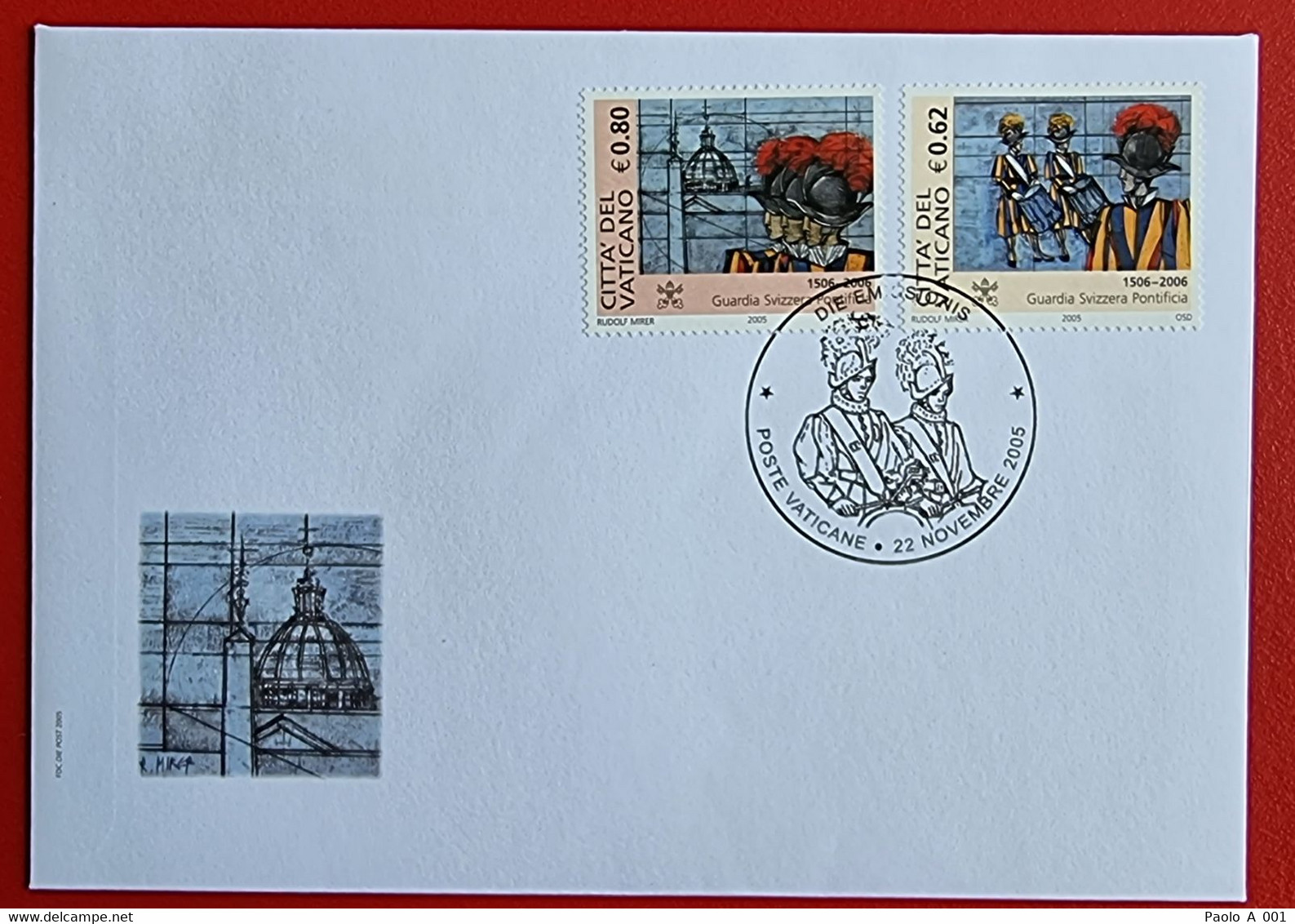 VATICANO VATIKAN VATICAN 2005 500 YEARS SWISS GUARDS 500 ANNI GUARDIA SVIZZERA PONTIFICIA FDC - Lettres & Documents