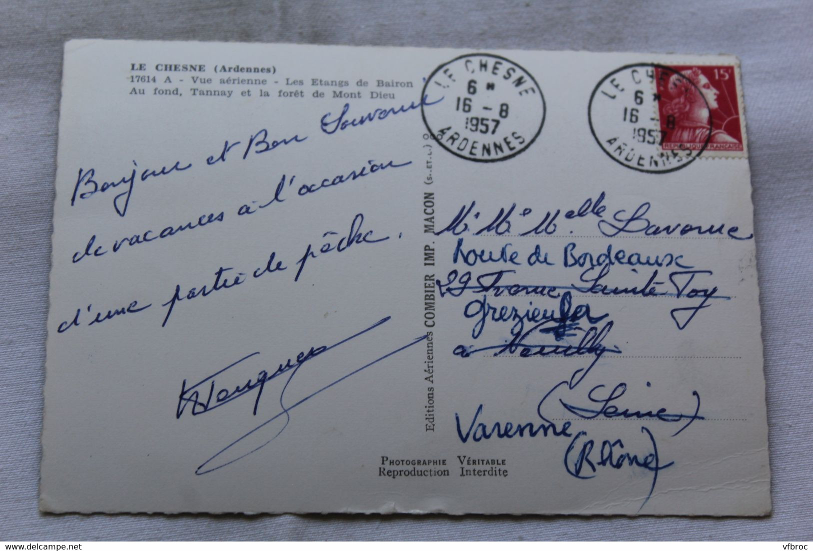 Cpm 1957, Le Chesne, Vue Aérienne, Les étangs De Bairon, Ardennes 08 - Le Chesne