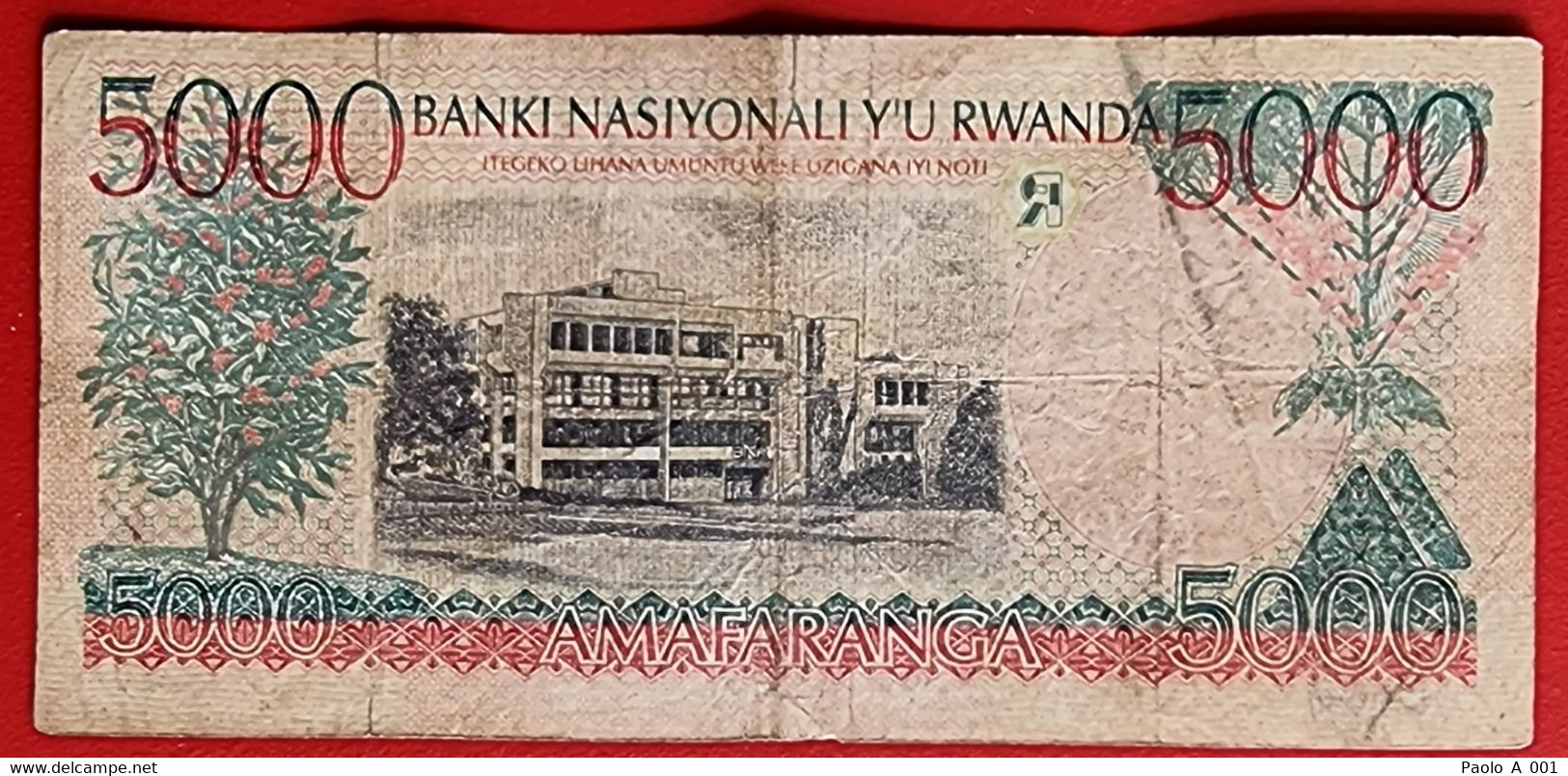 RWANDA RUANDA BILLET 5000 BANK NOTE BANQUE NATIONALE DE RWANDA 1998 USED - Ruanda