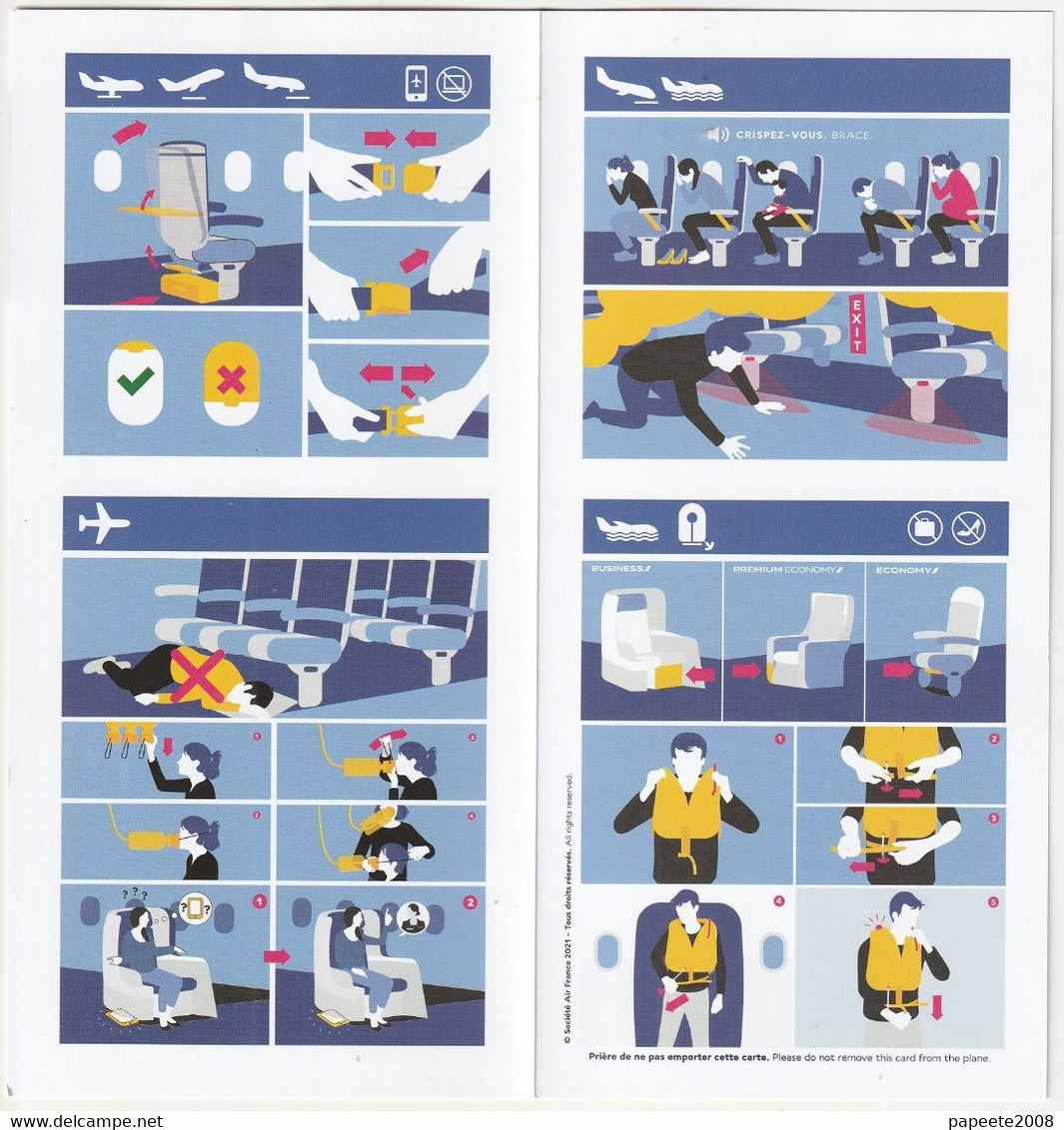 Air France/ Boeing 777-200 - 09/2021 - Consignes De Sécurité / Safety Card - Veiligheidskaarten