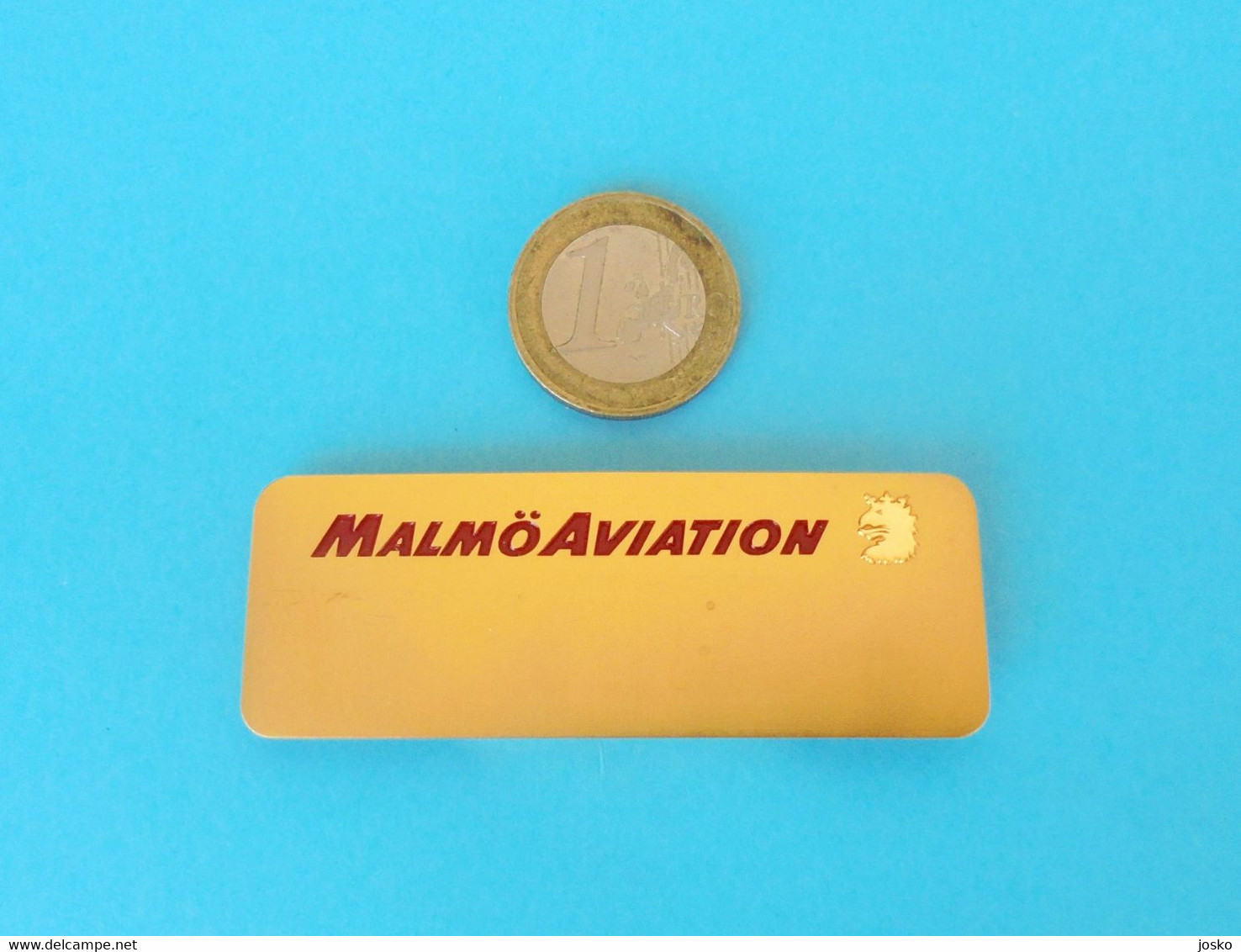 MALMO AVIATION (now Braathens Regional Aviation) - Sweden Nice Large Gold Plated Breast Badge * Sverige Suede Airlines - Crew Badges