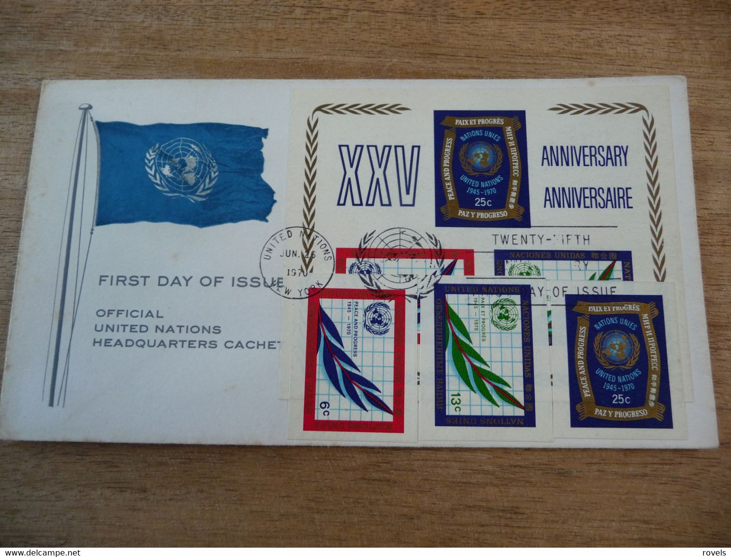 (6) UNITED NATIONS -ONU - NAZIONI UNITE - NATIONS UNIES * FDC's 1970 * 25th Anniversary Of United Nations - Covers & Documents