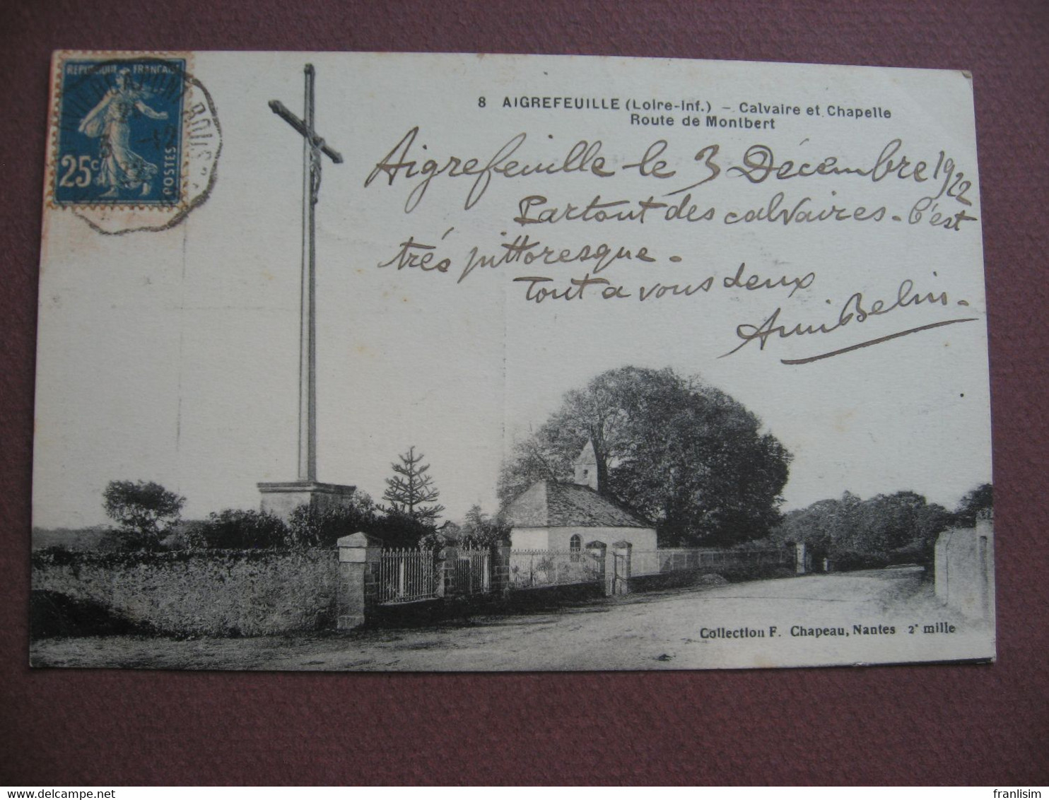 CPA 44 AIGREFEUILLE Calvaire Et Chapelle Route De Montbert - Aigrefeuille-sur-Maine