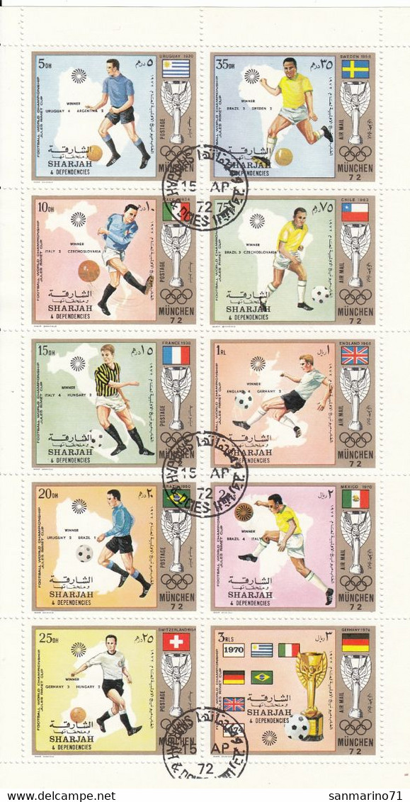 SHARJAH 1142-1151,used,football - Used Stamps