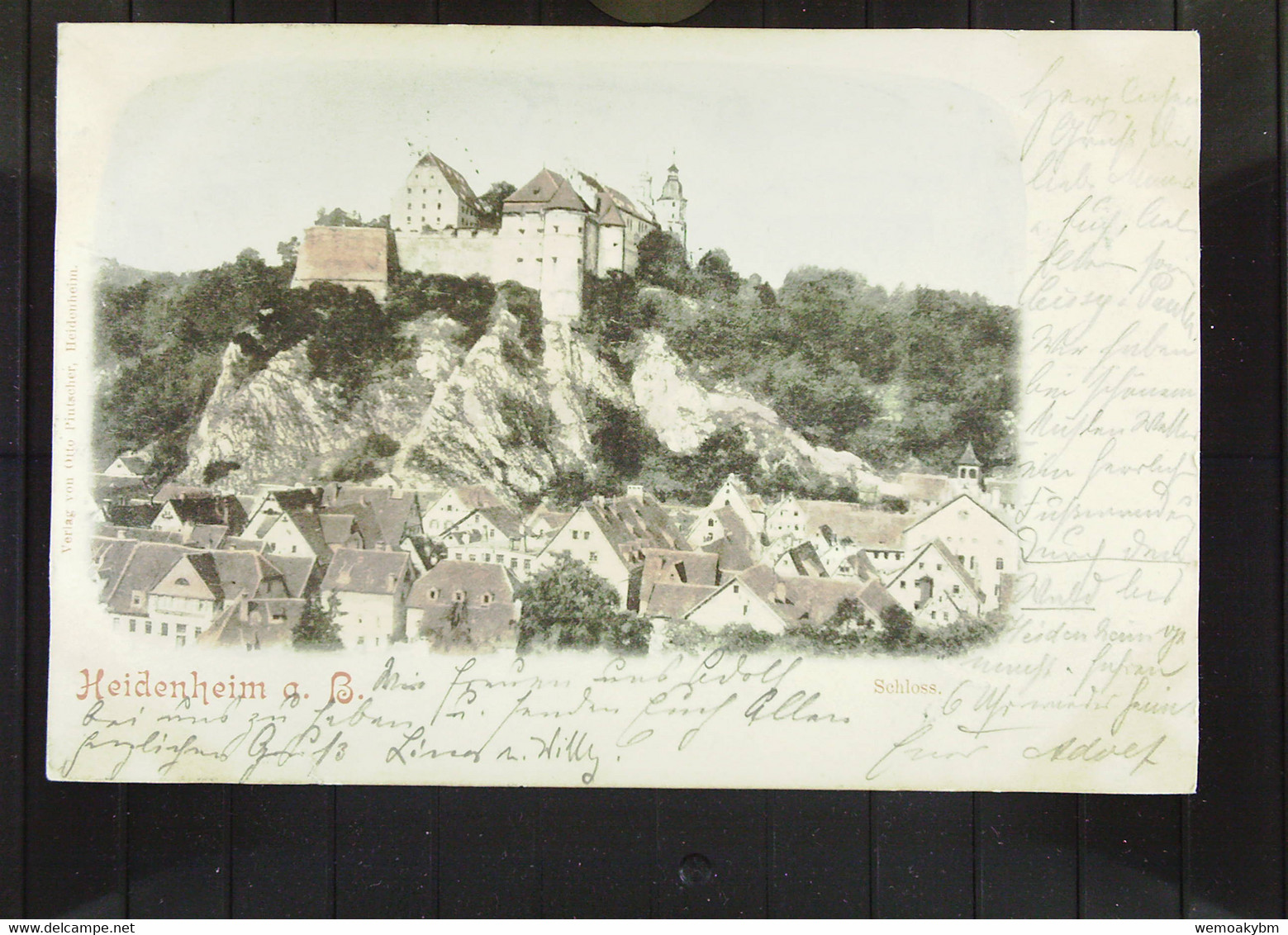 Ansichtskarte Von HEIDENHEIM A. B. Mit Schloß (coloriert) Mit 5 Pfg WB Vom 31.7.1900 Nach Scheessel Knr: 56 Württemberg - Heidenheim