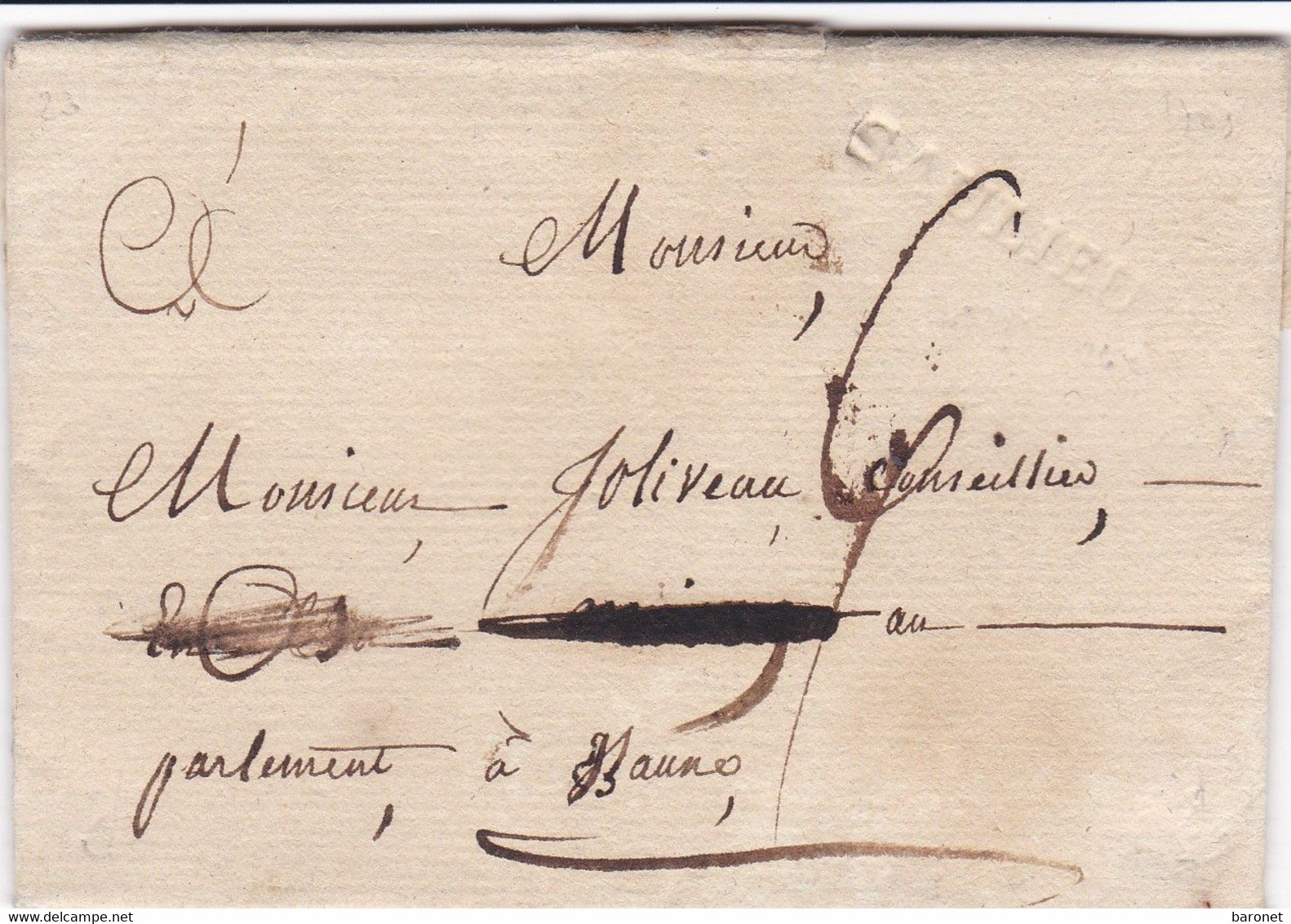 Saulieu à Sec 17 Mai 1783 ( Taxe 6 ) Pour Beaune - 1701-1800: Precursori XVIII
