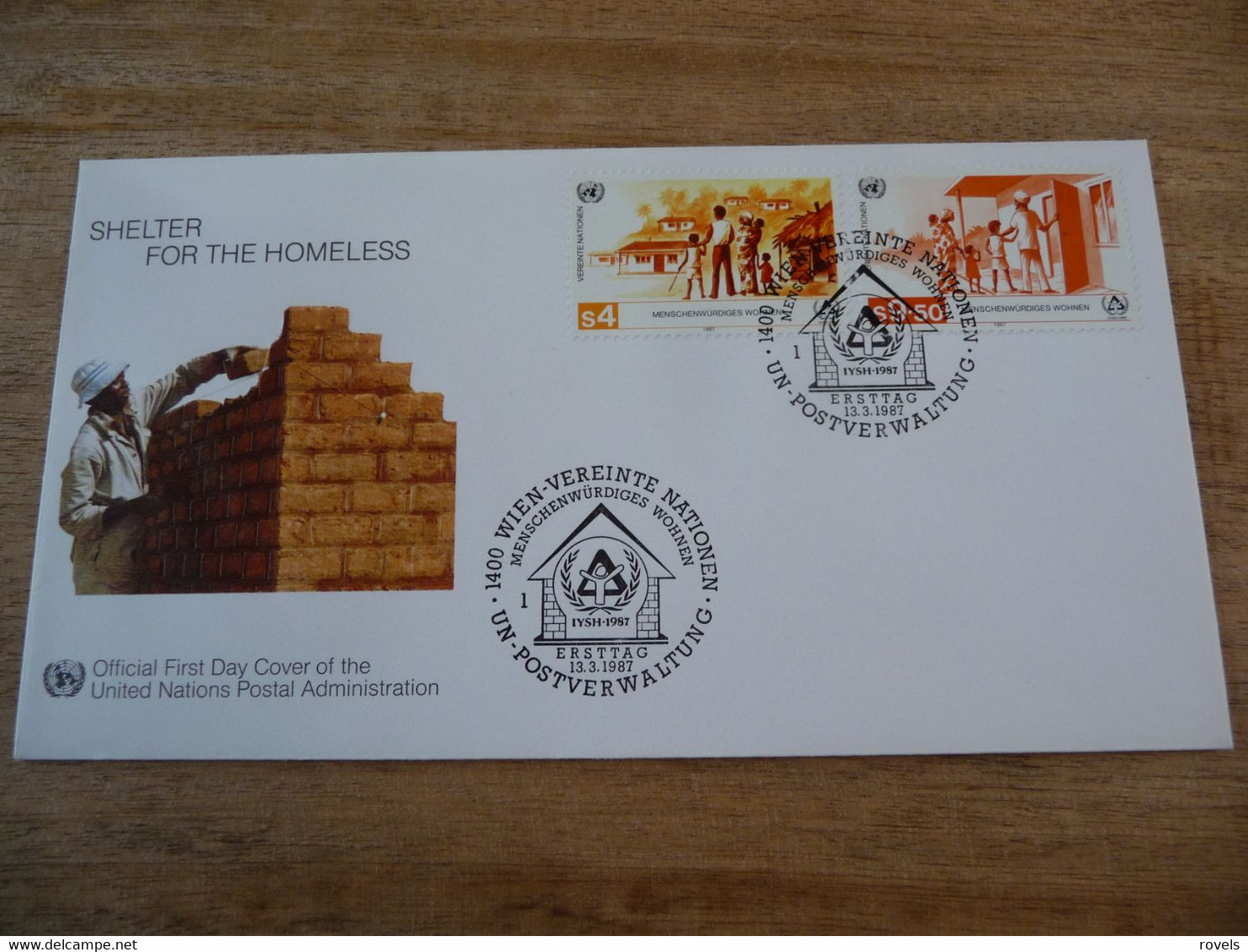 (6) UNITED NATIONS -ONU - NAZIONI UNITE - NATIONS UNIES * FDC 1987  * SHELTER FOR THE HOMELESS. - Cartas & Documentos