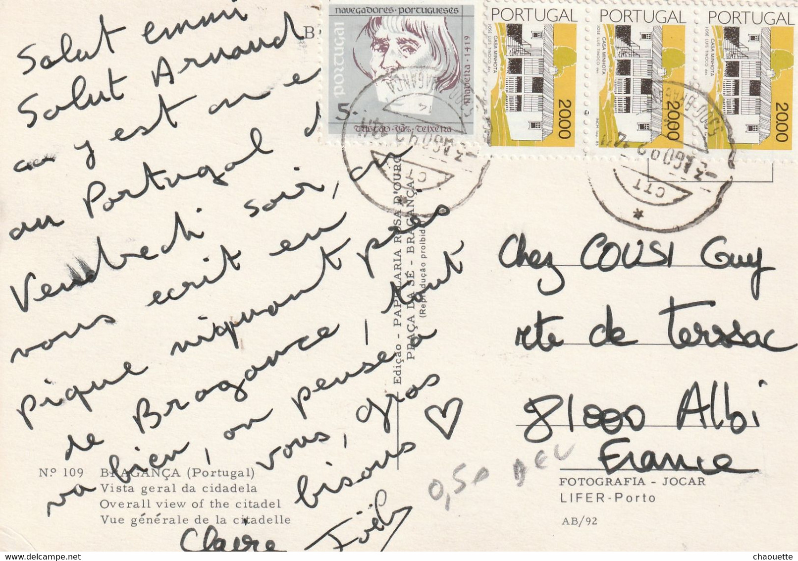 BRAGANCA   4 Timbres Au Dos - Bragança